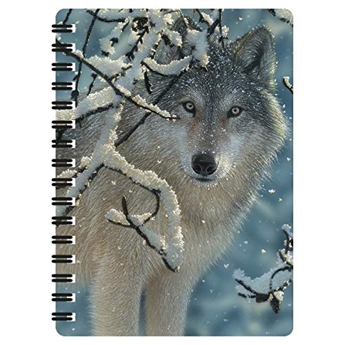 3D LiveLife Jotter - Gebrochene Stille von Deluxebase. Linsenförmiges 3D Wolf A6 Spiralblock. Ein liniertes Notizbuch mit Kunstwerken, die vom renommierten Künstler Collin Bogle lizenziert wurden von Deluxebase