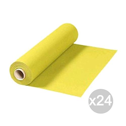 Glooke Selected Tischdecke, gestreift, 7 Farben, Gelb H120, Küchenpapier, Mehrfarbig, 24 Stück von Glooke Selected