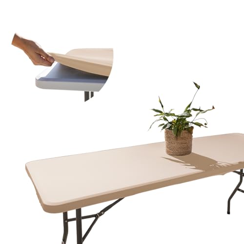 Glop Outdoor Tischdecke 182x76, Garten Tischdecken für Draußen, Tischdecke Abwaschbar, Beige, Rechteckig, Wasserabweisend und Elastisch, Spanntischdecke mit Gummizug für Balkon oder Camping Glop Outdoor Tischdecke 182x76, Garten Tischdecken für Draußen, Tischdecke Abwaschbar, Beige, Rechteckig, Wasserabweisend und Elastisch, Spanntischdecke mit Gummizug für Balkon oder Camping von Glop