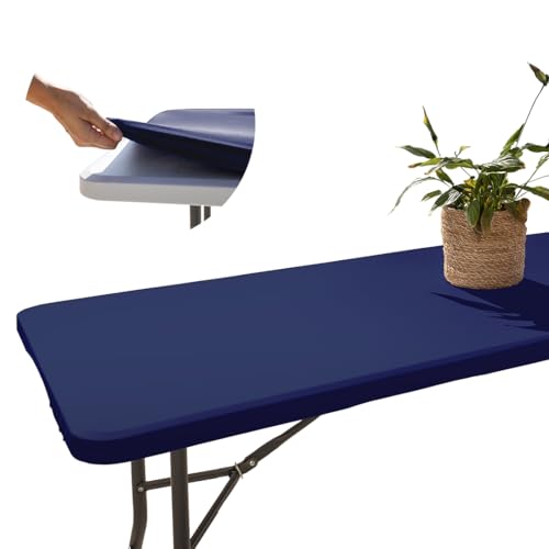 Tischdecke mit Gummizug Rechteckig 182x76 cm, Abwaschbare Gartentischdecke Blau, Wetterfest & rutschfest, Perfekt für Outdoor, Camping & Stehtische Tischdecke mit Gummizug Rechteckig 182x76 cm, Abwaschbare Gartentischdecke Blau, Wetterfest & rutschfest, Perfekt für Outdoor, Camping & Stehtische von Glop
