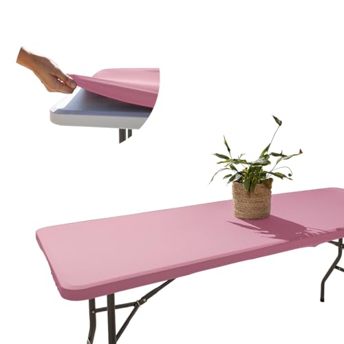 Tischdecke mit Gummizug Rechteckig 182x76 cm, Abwaschbare Gartentischdecke Rosa, Wetterfest & rutschfest, Perfekt für Outdoor, Camping & Stehtische Tischdecke mit Gummizug Rechteckig 182x76 cm, Abwaschbare Gartentischdecke Rosa, Wetterfest & rutschfest, Perfekt für Outdoor, Camping & Stehtische von Glop