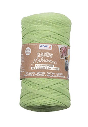 GLOREX 5 1005 03 - Bands Makramee, superweiches Textilgarn aus 60 % Baumwolle / 40 % Viskose, zum Häkeln, Stricken, Knüpfen und textilen Gestalten, 250 g, ca. 125 m, grün GLOREX 5 1005 03 - Bands Makramee, superweiches Textilgarn aus 60 % Baumwolle / 40 % Viskose, zum Häkeln, Stricken, Knüpfen und textilen Gestalten, 250 g, ca. 125 m, grün von GLOREX