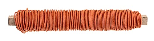 GLOREX 6 1280 222 - Papierwickeldraht aufgewickelt 0,8 mm, Länge 22 m, orange, zum Basteln und Binden von Gestecken und Kränzen von Glorex