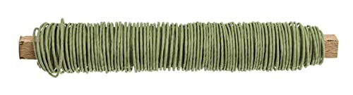 GLOREX 6 1280 224 - Papierwickeldraht aufgewickelt 0,8 mm, Länge 22 m, grün, zum Basteln und Binden von Gestecken und Kränzen von Glorex