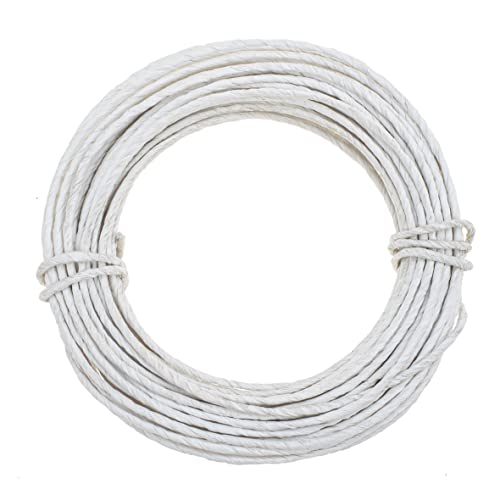 GLOREX 6 1280 230 - Papierdraht, 2 mm, Länge 10 m, weiß, zum Basteln und Binden von Gestecken und Kränzen von GLOREX