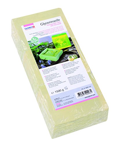 GLOREX 6 1600 142 Glycerin-Seife Öko 1500g mit Olivenöl transparent von GLOREX
