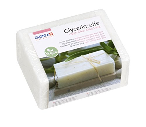 GLOREX 6 1600 171 - Glycerinseife Öko mit Aloe Vera, opake Seife auf hautneutraler Basis, dermatologisch getestet, 100 % Vegan, 500 g Block als Grundlage zum Seifengießen GLOREX 6 1600 171 - Glycerinseife Öko mit Aloe Vera, opake Seife auf hautneutraler Basis, dermatologisch getestet, 100 % Vegan, 500 g Block als Grundlage zum Seifengießen von GLOREX