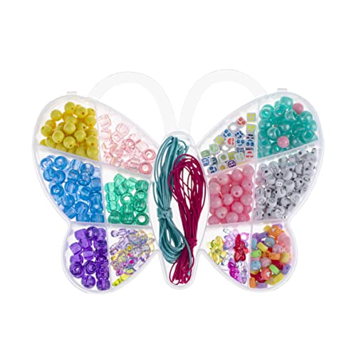 GLOREX 6 1630 333 - Perlenschmuck Set, 510 Stück, in Aufbewahrungsbox Schmetterling, bunt sortiert, ideal geeignet zur Gestaltung von Schmuck, Armbändern, Halsketten, Accessoires und Dekoration von GLOREX