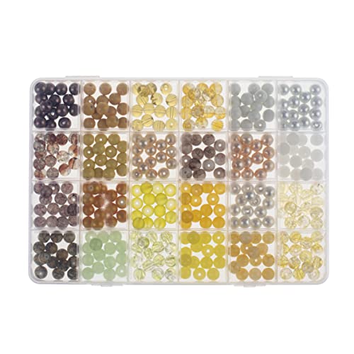 GLOREX 6 1630 340 - Glasperlen Schmuckset, in Aufbewahrungsbox, weiß und gelb sortiert, ideal geeignet zur Gestaltung von Schmuck, Armbändern, Halsketten, Accessoires oder als Dekoration von GLOREX