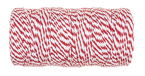 GLOREX 6 1630 380 - Baumwollkordel in Rot-Weiß, Kordel 2 mm x 100 m, zum Verpacken von Geschenken, Bastelschnur, Hobbygarn, Schmuckbänder von Glorex