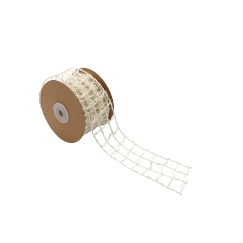 GLOREX 6 3803 450 - Juteband mit Draht, 5 cm dickes, festes Band mit Verstärkung, Länge 5 m, Weiß, als Dekoration, zum Basteln und Gestalten GLOREX 6 3803 450 - Juteband mit Draht, 5 cm dickes, festes Band mit Verstärkung, Länge 5 m, Weiß, als Dekoration, zum Basteln und Gestalten von GLOREX