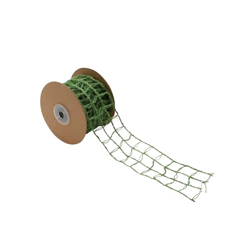 GLOREX 6 3803 453 - Juteband mit Draht, 5 cm dickes, festes Band mit Verstärkung, Länge 5 m, Grün, als Dekoration, zum Basteln und Gestalten von Glorex