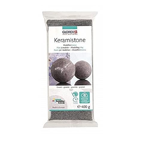 GLOREX 6 8070 340 - Keramistone Granit, 400 g, lufthärtende Modelliermasse mit hochwertiger Granitstruktur, zum Modellieren, Ummanteln und Dekorieren von Glorex