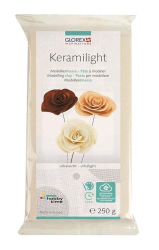GLOREX 6 8070 501 - Keramilight, 250 g in weiß, ultraleichte, lufttrocknende Modelliermasse, ausgehärtet extrem leicht und hart, ideal für filigrane Teile GLOREX 6 8070 501 - Keramilight, 250 g in weiß, ultraleichte, lufttrocknende Modelliermasse, ausgehärtet extrem leicht und hart, ideal für filigrane Teile von GLOREX