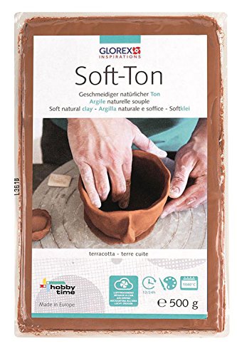 GLOREX 6 8075 137 - Soft Ton terracotta 500 g, natürlicher, besonders weicher und geschmeidiger Ton, lufthärtend und für Brennofen geeignet, sehr gut für Kinder geeignet GLOREX 6 8075 137 - Soft Ton terracotta 500 g, natürlicher, besonders weicher und geschmeidiger Ton, lufthärtend und für Brennofen geeignet, sehr gut für Kinder geeignet von GLOREX