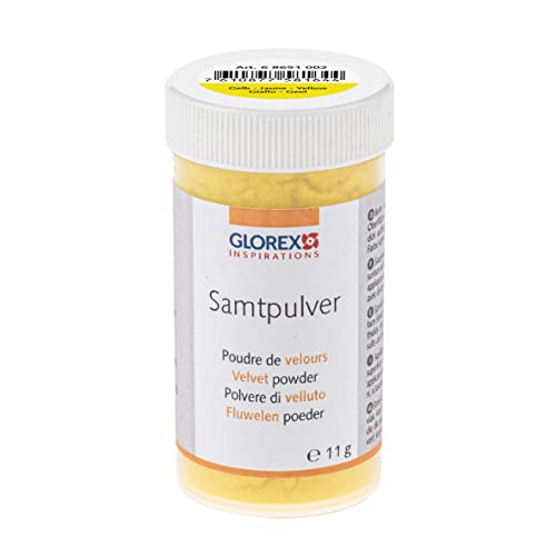 GLOREX 6 8651 002 - Samtpulver, 11 g, gelb, zur Veredlung und Gestaltung von Schmuck, Dekoration und für Bastelarbeiten geeignet GLOREX 6 8651 002 - Samtpulver, 11 g, gelb, zur Veredlung und Gestaltung von Schmuck, Dekoration und für Bastelarbeiten geeignet von GLOREX