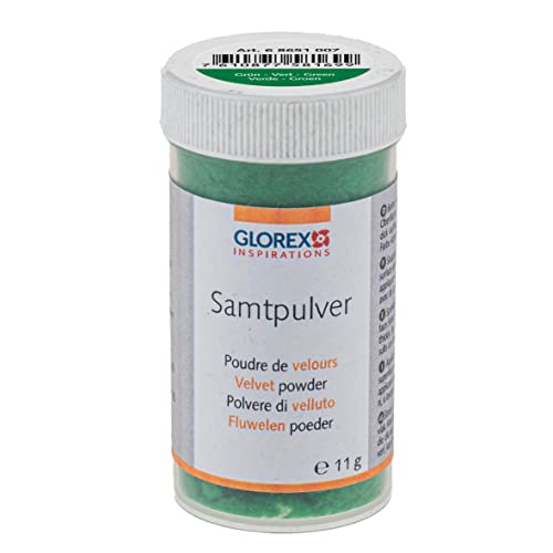 GLOREX 6 8651 007 - Samtpulver, 11 g, grün, zur Veredlung und Gestaltung von Schmuck, Dekoration und für Bastelarbeiten geeignet GLOREX 6 8651 007 - Samtpulver, 11 g, grün, zur Veredlung und Gestaltung von Schmuck, Dekoration und für Bastelarbeiten geeignet von GLOREX