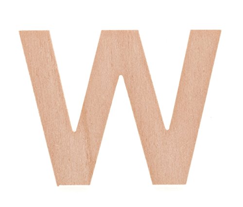 GLOREX Buchstabe W 6cm, Holz, Natur, 12 x 8.5 x 0.5 cm von GLOREX