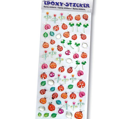 GLOREX Epoxy-Sticker Ganzjahr Set 6, Plastik, Mehrfarbig, 27 x 11 x 0.2 cm von Glorex