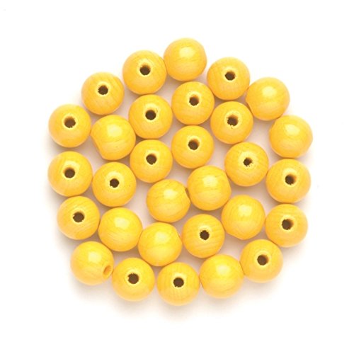 GLOREX Holzperle 47St, Holz, Gelb, 11 x 8.6 x 1 cm von GLOREX