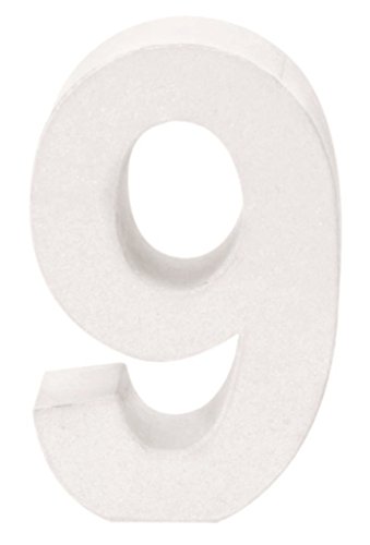 GLOREX Papp-Zahl 9, FSC Mix, Weiß, 10 x 7 x 3,5 cm von Glorex