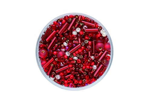 GLOREX Rocailles Mix 17g, Glas, Rot, 4 x 4 x 1.5 cm GLOREX Rocailles Mix 17g, Glas, Rot, 4 x 4 x 1.5 cm von GLOREX