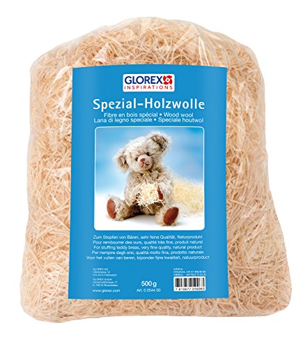 Glorex 0 2544 50 - Holzwolle, 500 g, feine Qualität, kein Tropenholz, zum Befüllen von Teddys und Kuscheltieren von Glorex