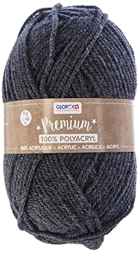 Glorex 5 1001 14 - Premium Wolle aus 100 % Acryl, leicht zu verarbeiten, vielseitig einsetzbar, wärmend, weich, nicht kratzend, 50 g, ca. 140 m, anthrazit Glorex 5 1001 14 - Premium Wolle aus 100 % Acryl, leicht zu verarbeiten, vielseitig einsetzbar, wärmend, weich, nicht kratzend, 50 g, ca. 140 m, anthrazit von GLOREX