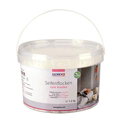 Glorex 6 1600 182 - SoapFix Seifenflocken zum Kneten weiß, 1200 g Eimer, fein geraspelte Seifenstreusel zur Herstellung eigener Seifeng, 100 % vegan Glorex 6 1600 182 - SoapFix Seifenflocken zum Kneten weiß, 1200 g Eimer, fein geraspelte Seifenstreusel zur Herstellung eigener Seifeng, 100 % vegan von Glorex