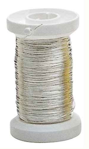 Glorex 6 2220 108 - Silberdraht mit Kupferkern versilbert, 0,25 mm x 40 m auf einer Kunststoffspule gewickelt, ideal zum Basteln oder für floristische Kreationen als Bindedraht von Glorex