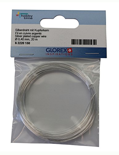 Glorex 6 2220 150 - Silberdraht mit Kupferkern versilbert, 0,4 mm x 20 m, ideal zum Basteln oder für floristische Kreationen als Bindedraht Glorex 6 2220 150 - Silberdraht mit Kupferkern versilbert, 0,4 mm x 20 m, ideal zum Basteln oder für floristische Kreationen als Bindedraht von GLOREX