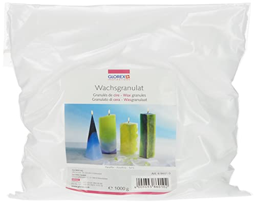 Glorex 6 8601 0 - Wachsgranulat in Pastillenform, 1000 g, Kerzenwachs auf Paraffinbasis, zur Kerzenherstellung, gebrauchsfertig Glorex 6 8601 0 - Wachsgranulat in Pastillenform, 1000 g, Kerzenwachs auf Paraffinbasis, zur Kerzenherstellung, gebrauchsfertig von GLOREX