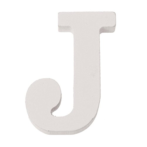 GLOREX Buchstabe J MDF 5,5x0,9cm 1St, Holz, Weiß, 5.5 x 3 x 1 cm von GLOREX