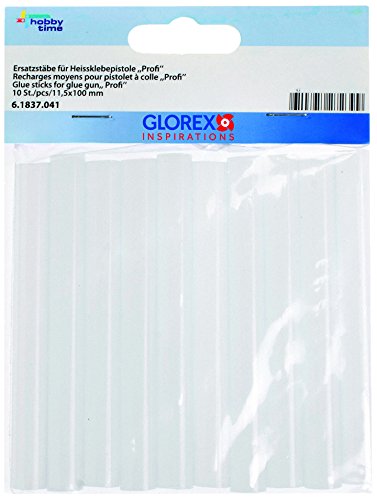 Glorex Ersatzstäbe für Heissklebepistole Profi, Kleber, Transparent, 11.5 x 10 x 3.5 cm von Glorex