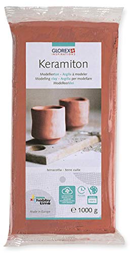 Keramiton terracotta Modellierton Modelliermasse Tonmasse Töpferton Lufthärtend Basteln von Glorex