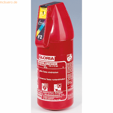 Gloria Handfeuerlöscher F 2 G 1863.0000 Brandklasse 13 A/89 B Gloria Handfeuerlöscher F 2 G 1863.0000 Brandklasse 13 A/89 B von Gloria