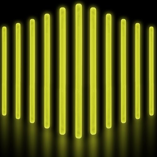 Glow Fever Jumbo-Leuchtstäbe, leuchten im Dunkeln, 50 Karat, 25,4 cm, für Partys, Festivals, Raves, Geburtstag, Hochzeit, Gelb von Glow Fever
