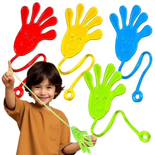 40 lebhafte klebrige Handspielzeuge – dehnbare Partygeschenke für Geburtstage, Klassenzimmerpreise, Weihnachtsstrumpffüller, Halloween-Geschenktüten und sensorisches Spielen (verschiedene Farben) von Glow Fever