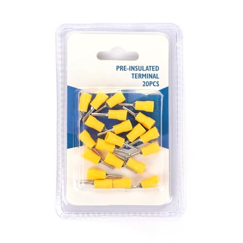 Vorisolierte gelbe Klemme MDD5.5-250, 15 Stück/Blisterpackung, ideal für sichere und effiziente elektrische Verbindungen in Installationen. von Glowster