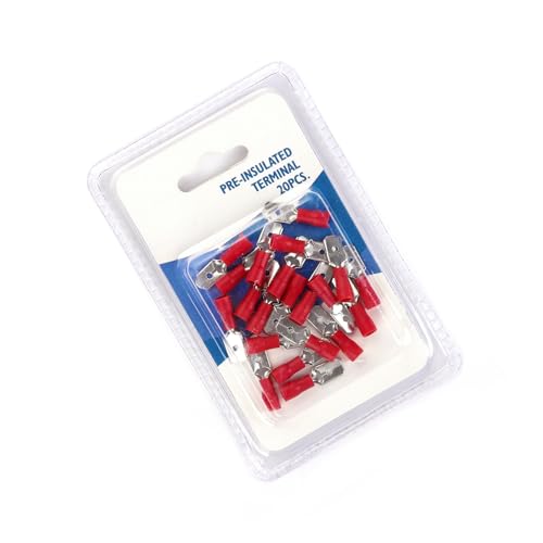 Vorisolierte rote Klemme SV1.25-4, 20 Stück/Blisterpackung, ideal für sichere und schnelle elektrische Verbindungen in Elektroprojekten. von Glowster