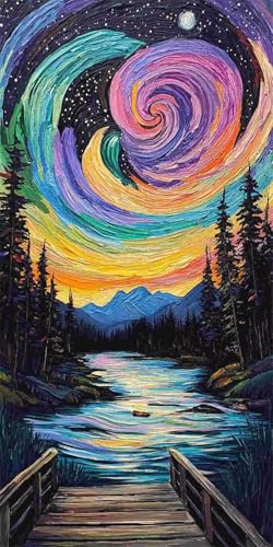 Diamond Painting Erwachsene, Groß Diamant Painting Bilder Abstrakt Sternenhimmel Diamant Malerei Kinder DIY Mosaikherstellung Diamond Art Kits Zuhause Wanddekor Bastelset als Geschenke (30x60cm) l-137 von Glslmznq