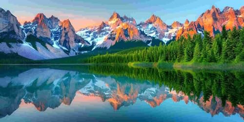 Diamond Painting Erwachsene, Groß Diamant Painting Bilder Die Great Titon Mountains Diamant Malerei Kinder DIY Mosaikherstellung Diamond Art Kits Zuhause Wanddekor als Geschenke (100x200cm) l-157 von Glslmznq
