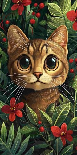 Diamond Painting Erwachsene, Groß Diamant Painting Bilder Dschungel Katze Diamant Malerei Set für Kinder DIY Mosaikherstellung Diamond Art Kits Zuhause Wanddekor Bastelset als Geschenke (30x60cm) l152 von Glslmznq