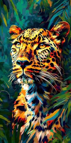 Diamond Painting Erwachsene, Groß Diamant Painting Bilder Dschungel Leopard Diamant Malerei Kinder DIY Mosaikherstellung Diamond Art Kits Zuhause Wanddekor Bastelset als Geschenke (100x200cm) l-148 von Glslmznq