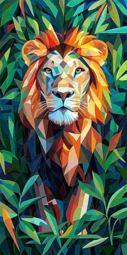 Diamond Painting Erwachsene, Groß Diamant Painting Bilder Dschungel Löwen Diamant Malerei Kinder DIY Mosaikherstellung Diamond Art Kits Zuhause Wanddekor Bastelset als Geschenke (100x200cm) l-153 von Glslmznq