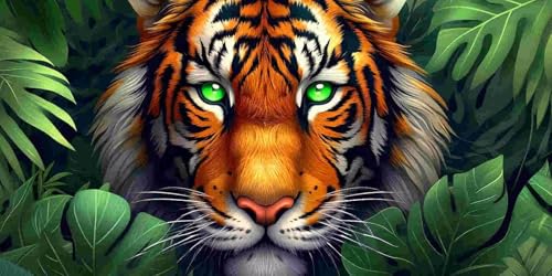 Diamond Painting Erwachsene, Groß Diamant Painting Bilder Dschungel Tiger Diamant Malerei Set für Kinder DIY Mosaikherstellung Diamond Art Kits Zuhause Wanddekor Bastelset als Geschenke (30x60cm) l149 von Glslmznq
