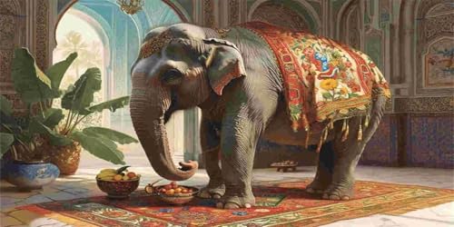 Diamond Painting Erwachsene, Groß Diamant Painting Bilder Elefant Sonnenuntergang Diamant Malerei Kinder DIY Mosaikherstellung Diamond Art Kits Zuhause Wanddekor Bastelset als Geschenke (30x60cm) l164 von Glslmznq