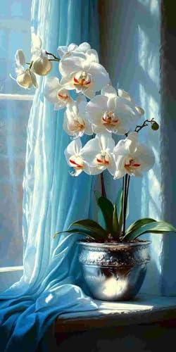 Diamond Painting Erwachsene, Groß Diamant Painting Bilder Fenster Blumen Diamant Malerei Kinder DIY Mosaikherstellung Diamond Art Kits Zuhause Wanddekor Bastelset als Geschenke (100x200cm) l-144 von Glslmznq
