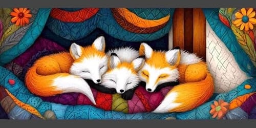 Diamond Painting Erwachsene, Groß Diamant Painting Bilder Tier Fuchs Diamant Malerei Set für Kinder DIY Mosaikherstellung Diamond Art Kits Zuhause Wanddekor Bastelset als Geschenke (100x200cm) l-196 von Glslmznq