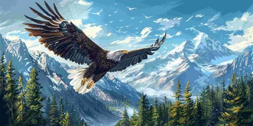 Diamond Painting Erwachsene, Groß Diamant Painting Bilder Tiere Adler Diamant Malerei Set für Kinder DIY Mosaikherstellung Diamond Art Kits Zuhause Wanddekor Bastelset als Geschenke (30x60cm) l-185 von Glslmznq